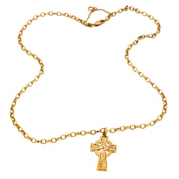 9ct Gold 11.1g 18 inch Cross Pendant with Chain